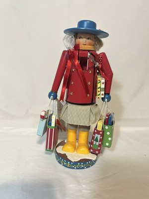 1999 Mary Englebreit 10'' Christmas Shopper Nutcracker ''You Better Not Pout''