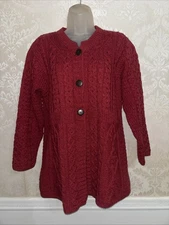 Shannon Woolen Mills 100% Merino Wool Button Long Sleeve Cardigan Size L