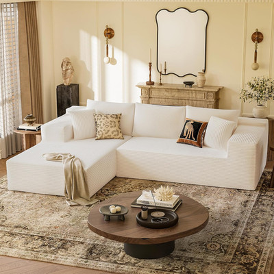 Boneless Couches for Living Room, 108'' Sectional Modular Sectional Sofa with Dee