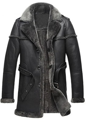 HERREN B3 RAF SCHAFFELL LEDER FLIEGER BOMBER WINTER FLIEGENDER PILOT JACKE MA...