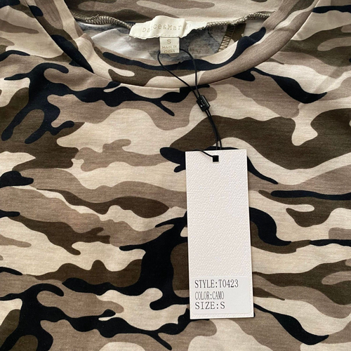 Dance & Marvel Camouflage Open Back Shirt for Women - Camouflage - Small - Picture 9 of 12