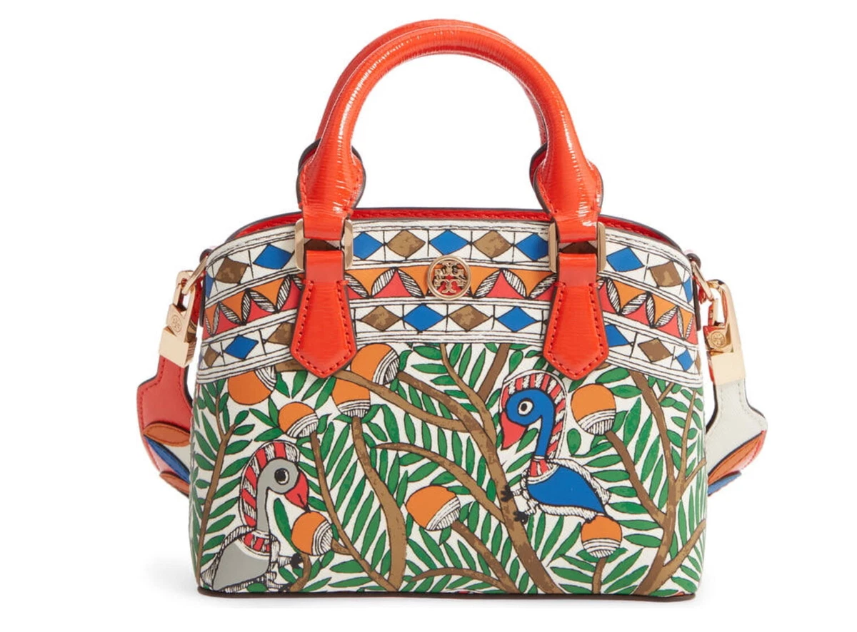 Tory Burch Robinson Small Printed Leather Tote