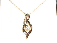 Diamond swirl necklace 20 inches in 925 Sterling silver w/chain