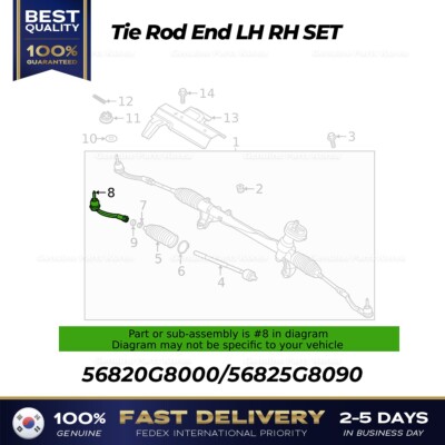 ⭐Genuine⭐ Tie Rod End LH RH SET 56820G8000 56825G8090 for