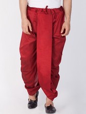 FANZI Dupion silk Maroon dhoti pant set for men - Indian Traditional Ethnic Wear