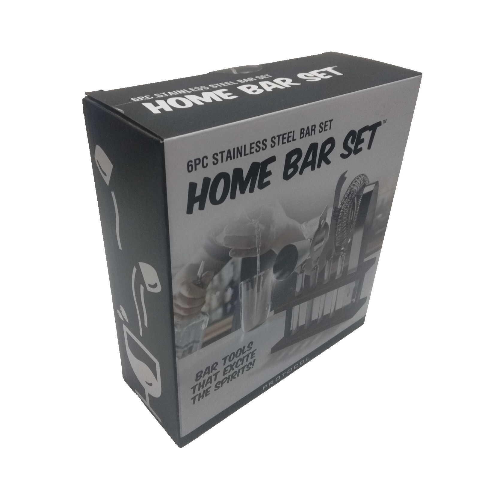 Bar Set – Protocol 6-Piece Stainless Steel Home Bartender Kit