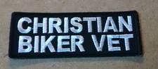 Christian Biker Veteran Biker Vet Embroidered Biker Patch