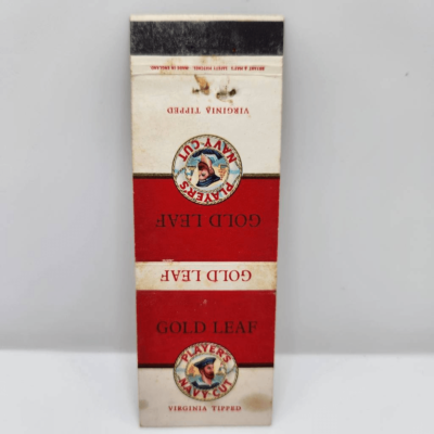 Vintage Matchcover Players Navy Cut Gold Leaf Virginia Tipped Tobacciana