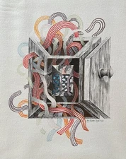 Serigraphy Signed Unreadable School Spanish Spain Vintage Towards 1970