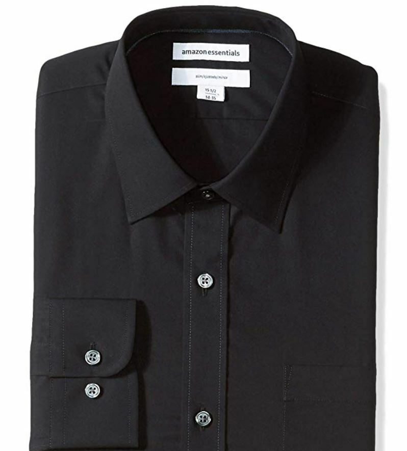 essentials dress shirt The Black Tux Essential End-on-End Dress Shirt In Blue | Size: Medium