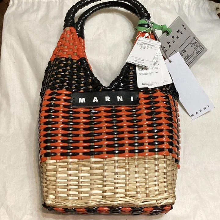 MARNI MARNI MARKET Stripes Casual Style Leather Bags in 2023