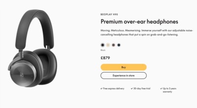 Casque Bang & Olufsen Beoplay H95 – Bluetooth, Bleu, état Proche Du Neuf