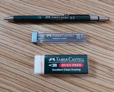 New Faber Castell Vintage TK-FINE 9715 Germany Mechanical Pencil + Lead, Eraser 