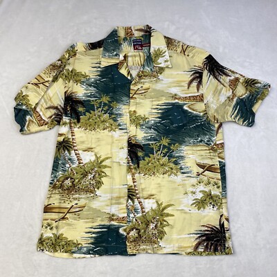 Quicksilver Vintage Silver Edition Hawaiian Shirt Made In USA Luau Surf Men's M