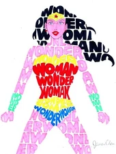 WONDER WOMAN FINE ART POP ART ORIGINAL COMIC ART 6 BY COMIC ARTIST JAMES CHEN