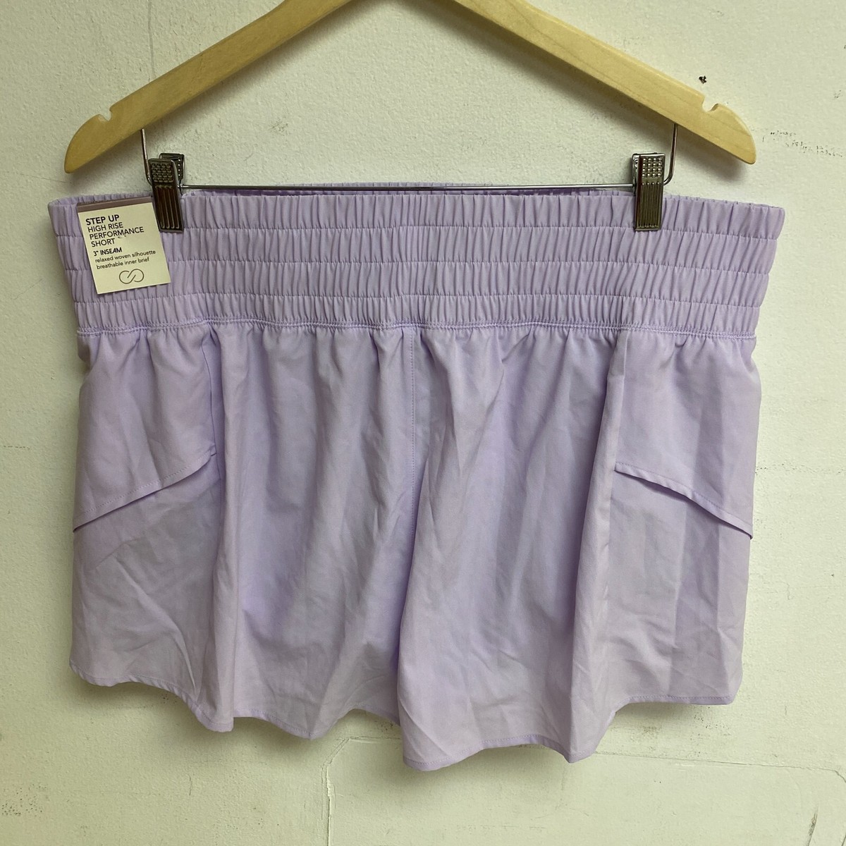 Calia Women Woven High Rise Petal Hem Short Lilac Flash WAX12326