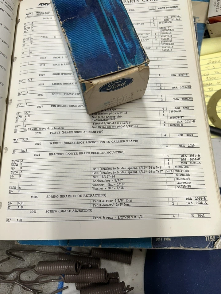 1955 1956 1957 FORD THUNDERBIRD NOS BRAKE SHOE RETRACTING SPRINGS FRONT & REAR - Image 4 of 4