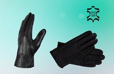 Herren Handschuhe Herbst Winter Echt Leder Schwarz - L XL -