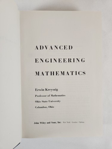 Advanced Engineering Mathematics By Erwin Kreyszig 1964 HC 4th Printing Math - Imagen 7 de 15