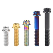 Titanium Screws Flange Head Bolts M10x15-90mm T50 Torx Pitch 1.25mm Grade 5