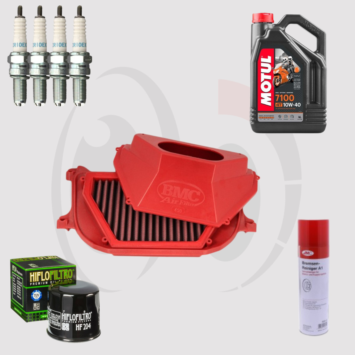 Pack révision YAMAHA R6 600 avec lubrifiant premium MOTUL 7100 10w40 Ester