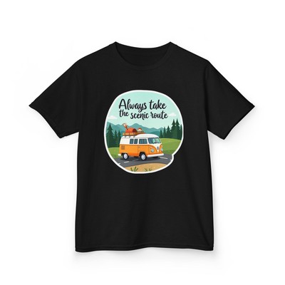 Scenic Route Kids Tee - Adventure Shirt, Travel Gift, Camping Apparel, Outdoor