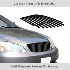 Fits 2003-2004 Toyota Corolla Main Upper Stainless Black Grille Insert