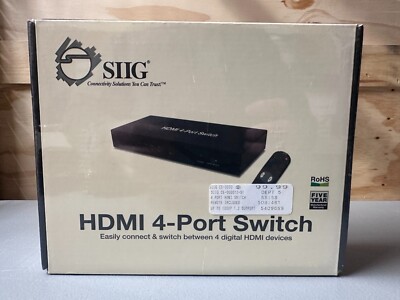 SIIG HDMI 4 PORT SWITCH AND REMOTE 1080P  NIB