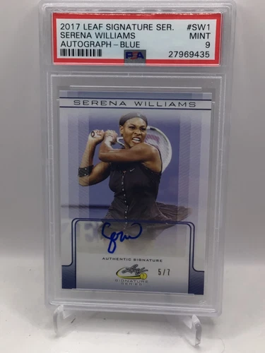 2017 Leaf Signature Auto Blue 5/7 #SW1 Serena Williams PSA 9 (Top Pop, Pop 1)
