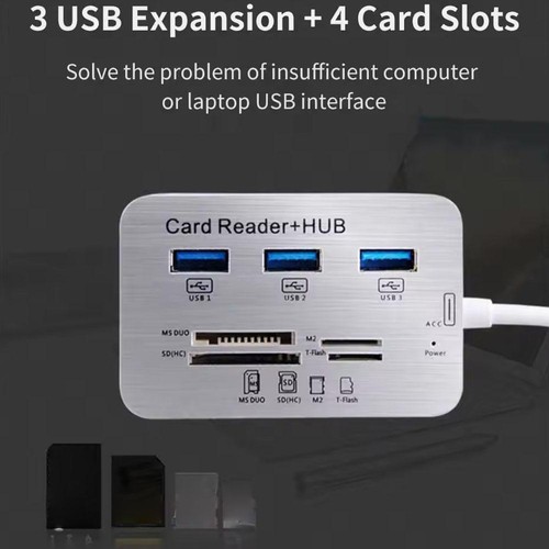 2 in 1 USB 3.0 HUB Card Reader Combo TF Memory Card K7Y5 Reader H4G0