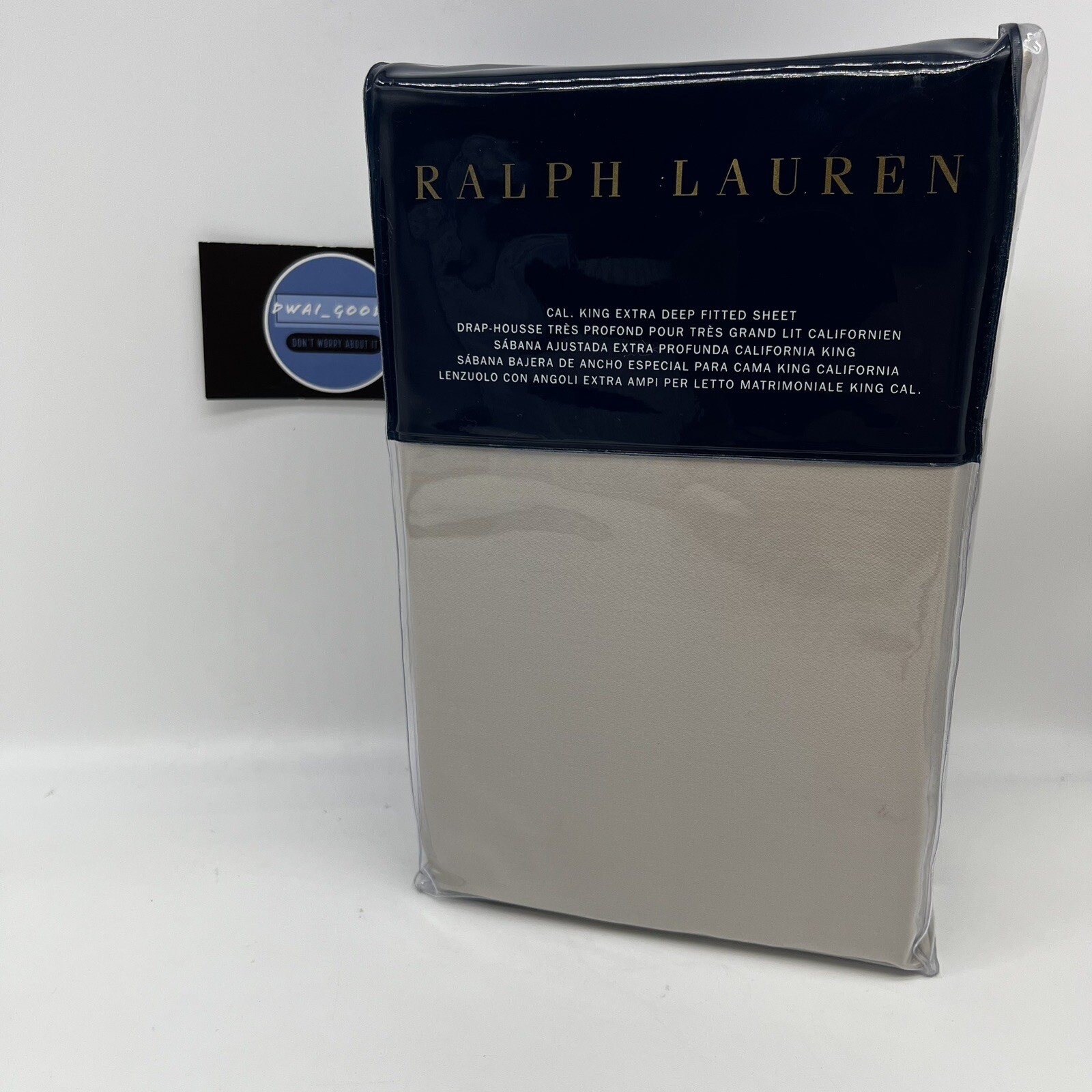 Ralph Lauren 624 Solid Sateen Cal King Deep Fitted Sheet Vintage Silver