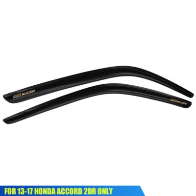 Fits 13-17 Honda Accord 2DR Window Visor Sun Rain Guard Vent w/ Gold Mugen