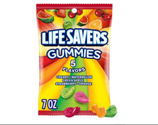 NEW  LIFE SAVERS 5 Flavors Gummies Candy Bag 7 ounce, Five Flavor BB07/2024 