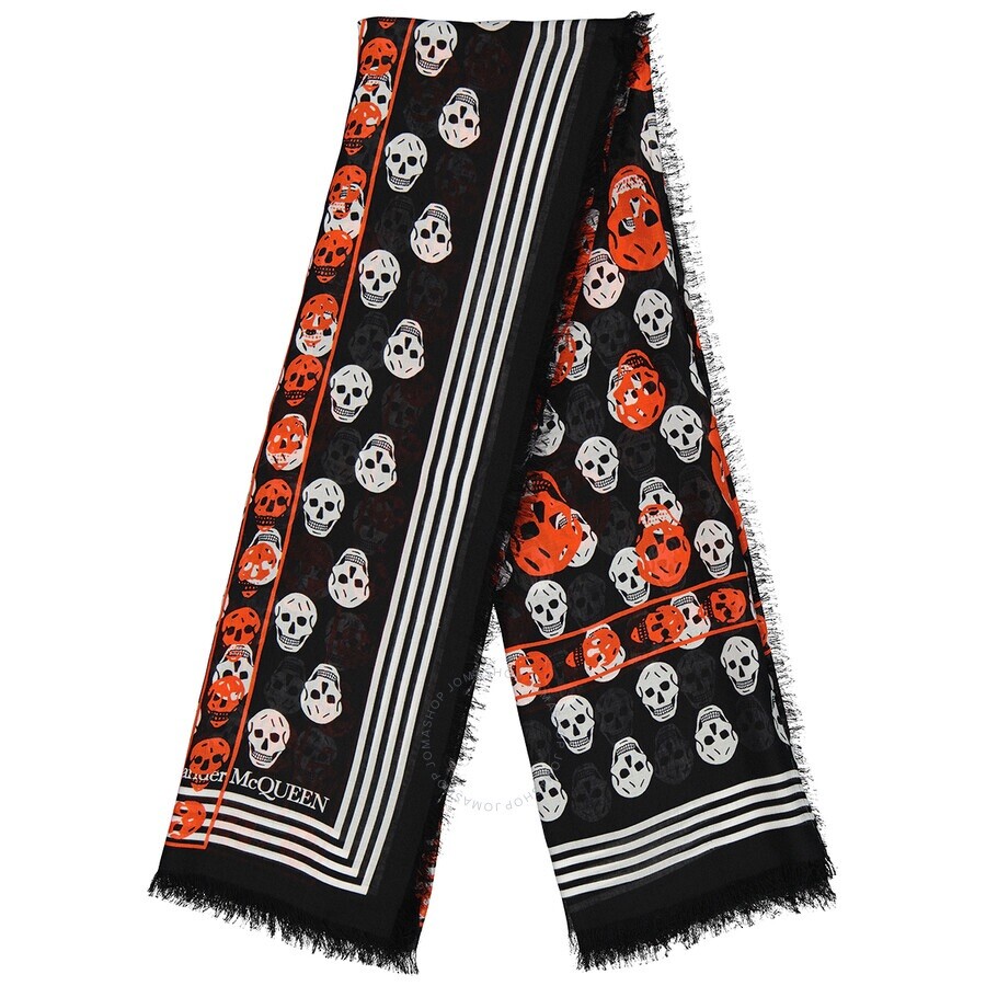 NWT Alexander McQueen Modal Biker Scarf Black Printed | eBay