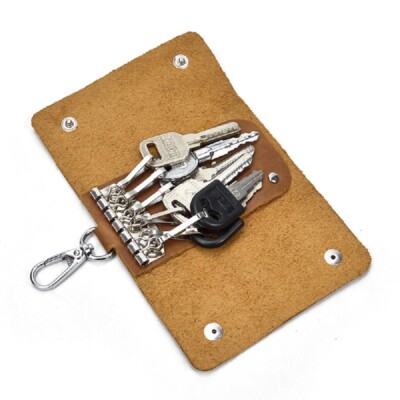 Leather 6 Hook Key Case Key Holder with Car Key Hook or Belt Loop
