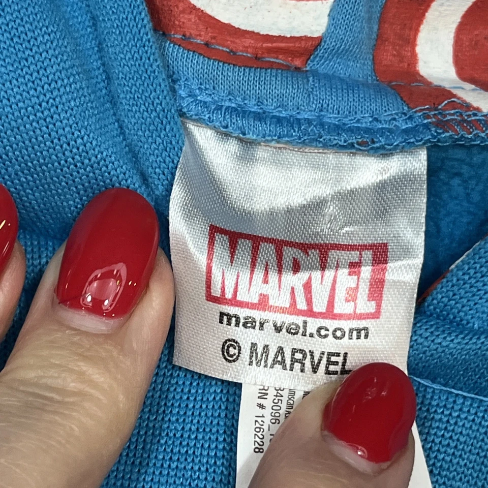 MARVEL Azul Capitán América Mujer L XL SUDADERA CON CREMALLERA Máscara SUDADERA CON CAPUCHA ROJO BLANCO Foto 3 de 4
