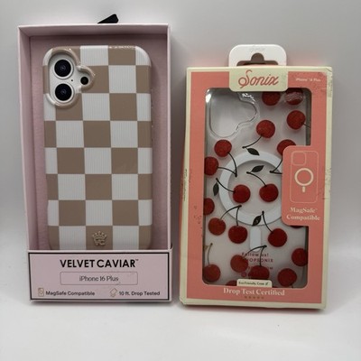2x iPhone 16 Plus Cases Velvet Caviar & Sonix MagSafe OB