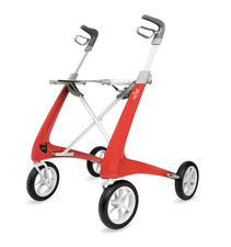 byACRE Carbon Ultralight Walker w/ Organizer Bag, Red, Regular Track