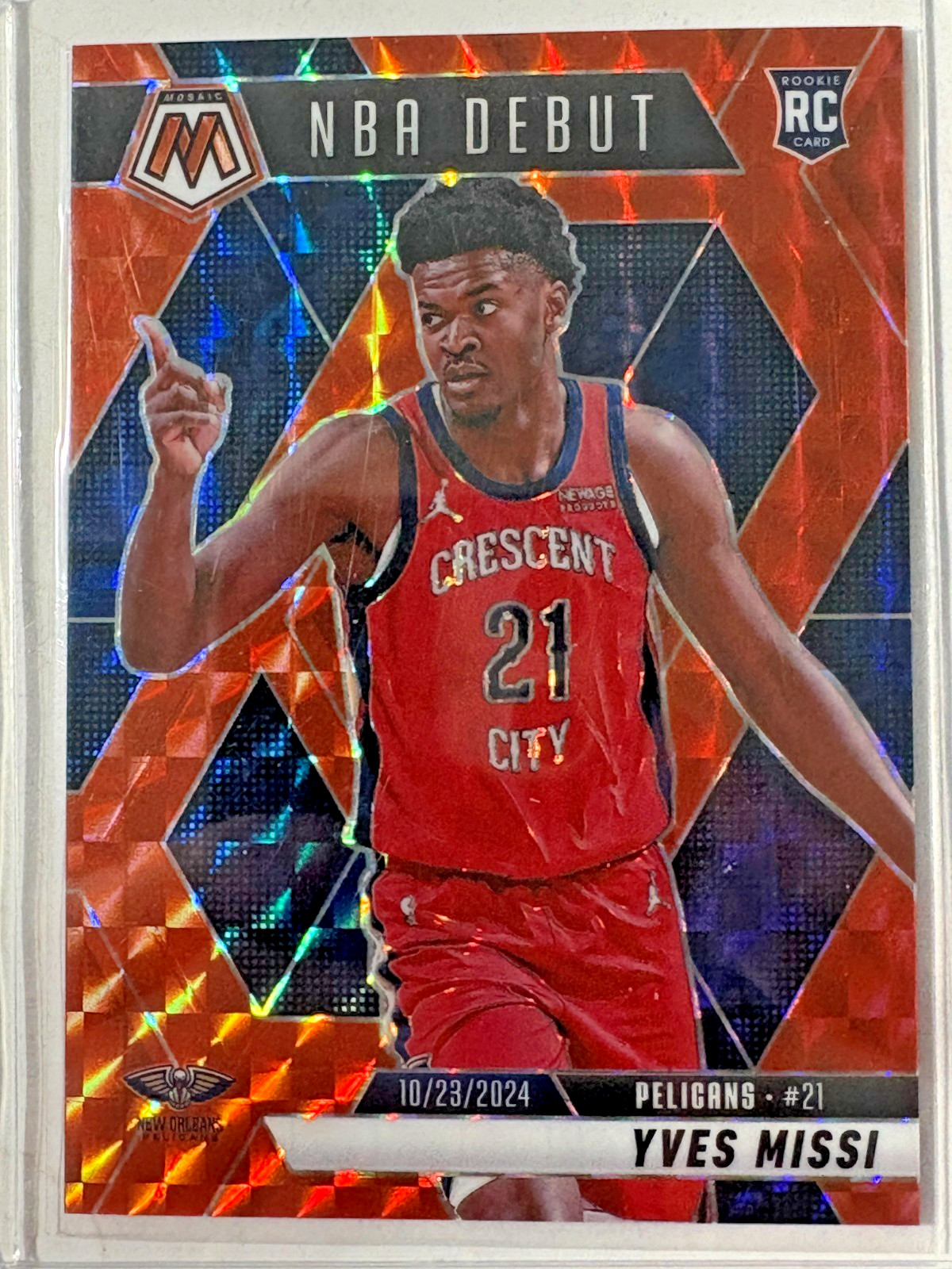 Yves Missi 2024-25 Panini Mosaic Mosaic Orange #255 NBA Debut /249