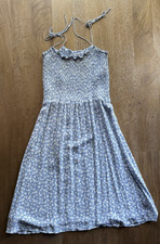 Reformation Blue White Floral Tie Shoulder Midi Dress Women's Lined Sz Large