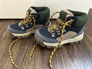 Next Boys Walking Boots UK Infant Size 7 Navy Blue & Yellow
