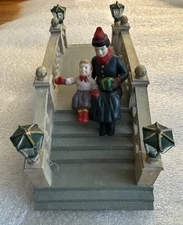 Lemax Bridge w/ Mother & Child Figurine Vintage Christmas Village Accessories