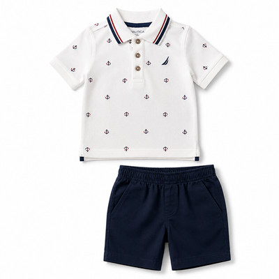 Nautica Boys  2-Piece Polo Short Set Size 2T 3T  4T