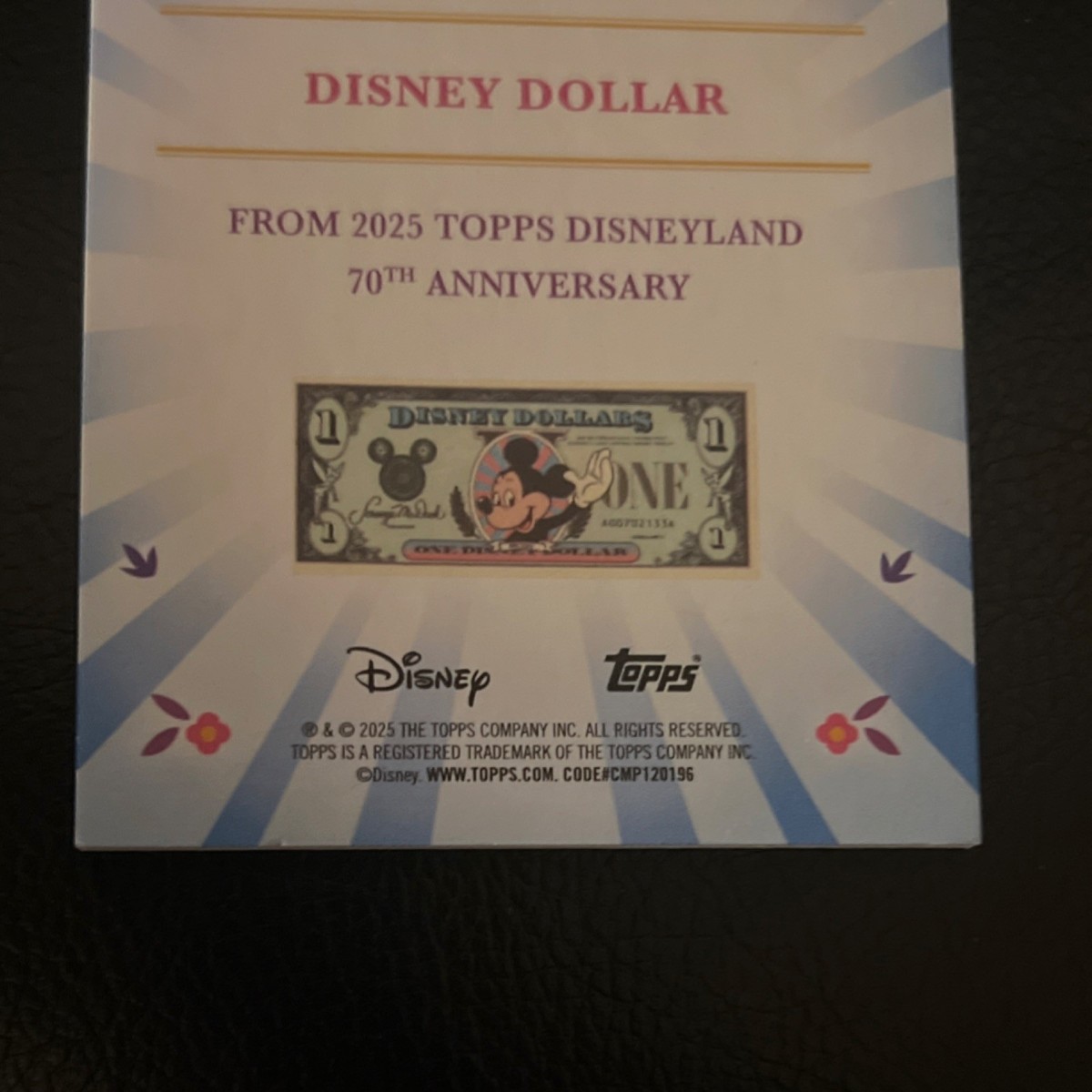 Disney 2025 Topps Disneyland 70th Anniversary Enchanted Relic