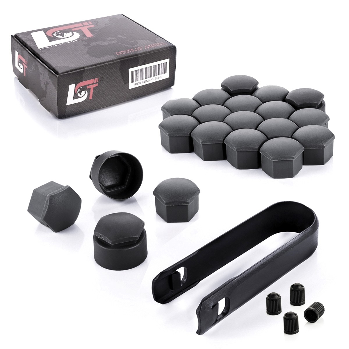 20X Wheel Nut Covers 17 Mm Theft Resistant Anthracite For MITSUBISHI