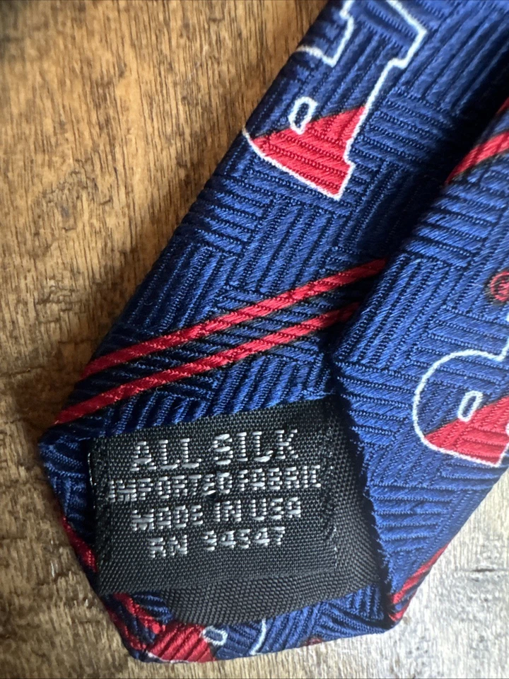 Corbata de seda izquierda Merge para hombre vintage Kansas University KU corbata de cuello Foto 4 de 4