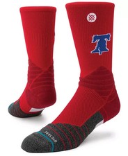 RARE/Stance DIAMOND PRO PHILLIES OTC Baseball RED Socks MLB Men's Large 9-12 NWT