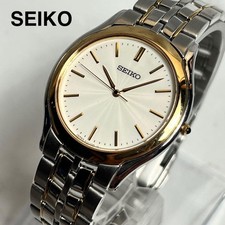 Seiko 8J41-6030 Quartz Men's Watch White Dial Used