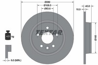 2X Textar Bremsscheibe Hinterachse U.A. FüR Ford, Volvo