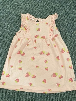 Baby Mädchen Sommer Kleid Größe 80 Mit Erdbeeren Print